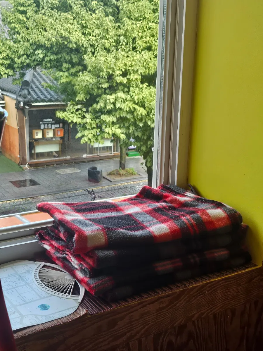 View of Hanok Village through the large window