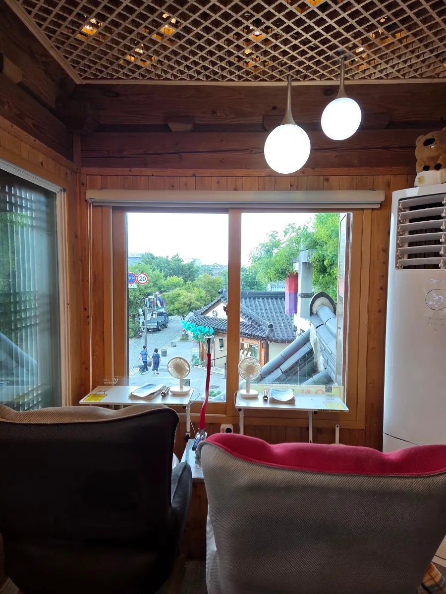 View of Hanok Village after finishing the foot bath