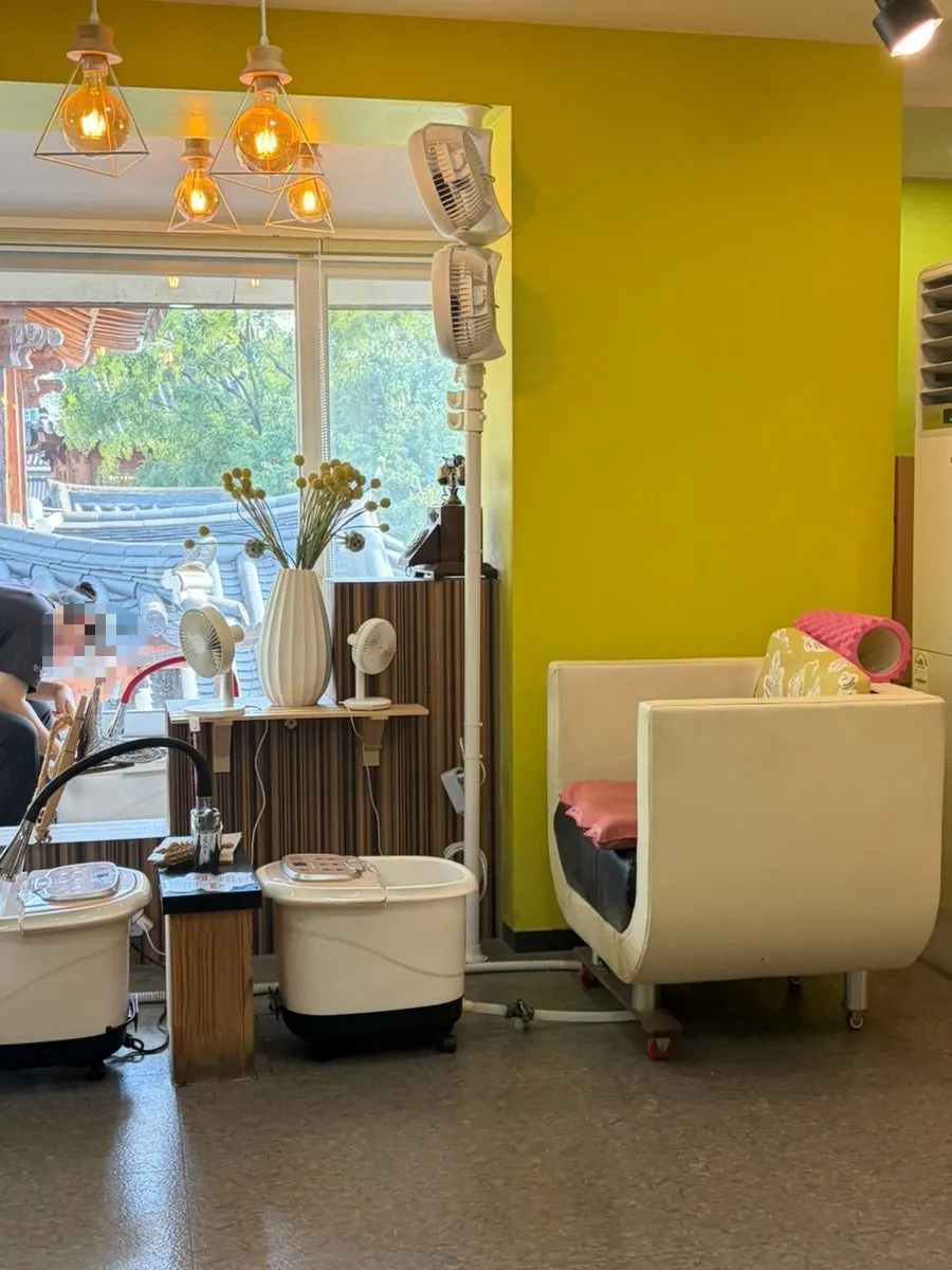 Cozy interior of the massage café