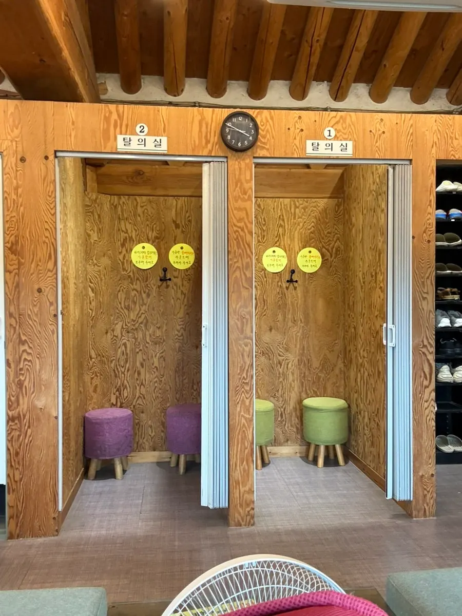 Shoe cabinet set up at the entrance