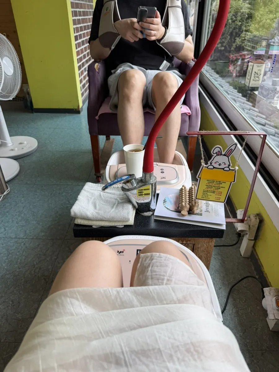 전주 한옥마을 안마족욕카페 만족 마무리 사진