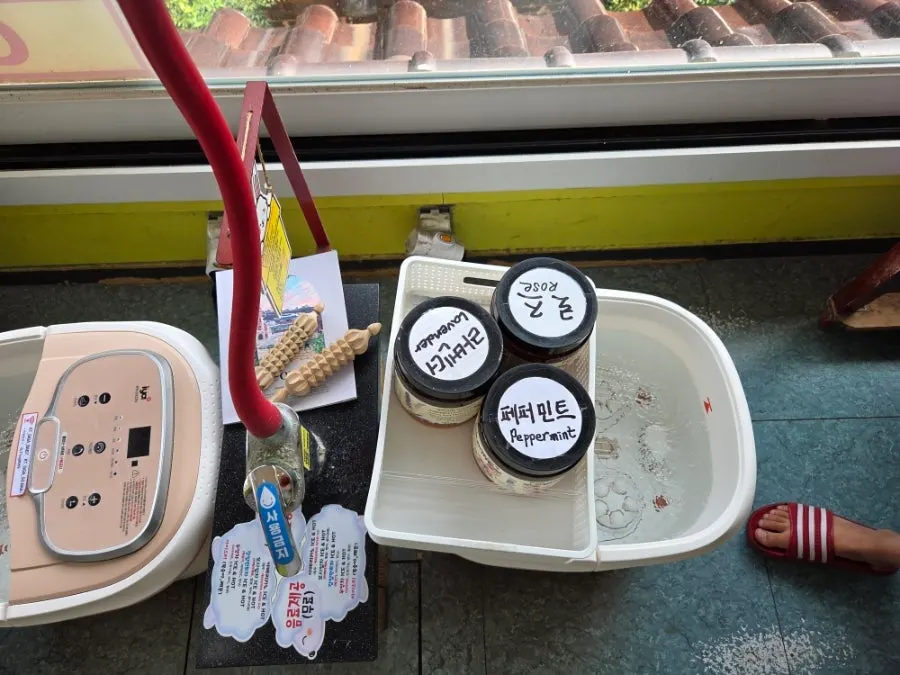 Cool indoor foot bath café space