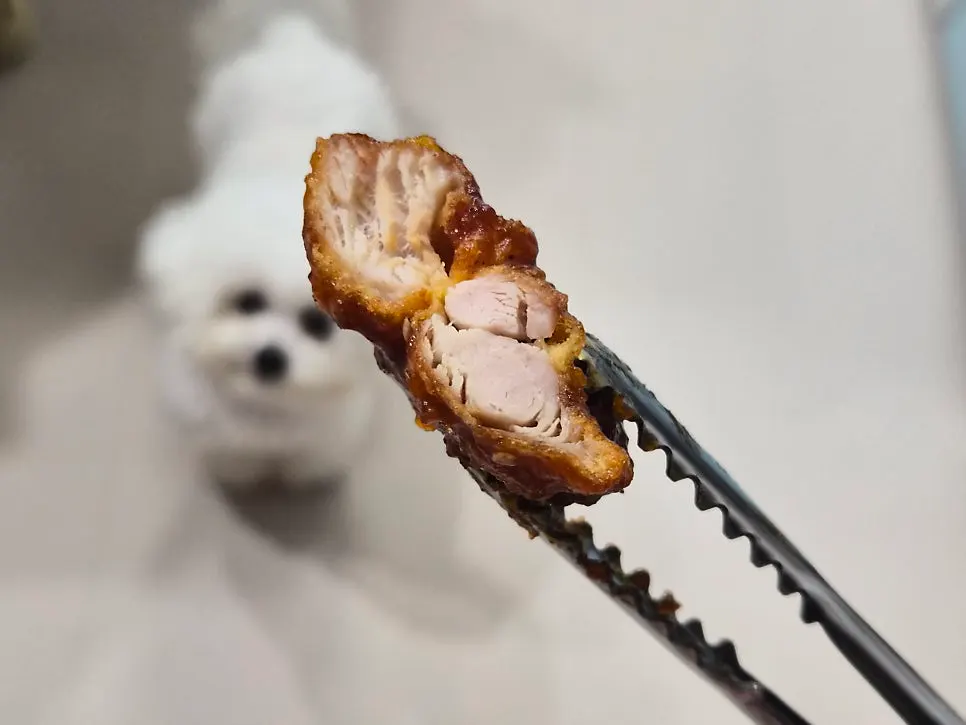 回家后再次品尝的万年甜辣鸡半半套餐