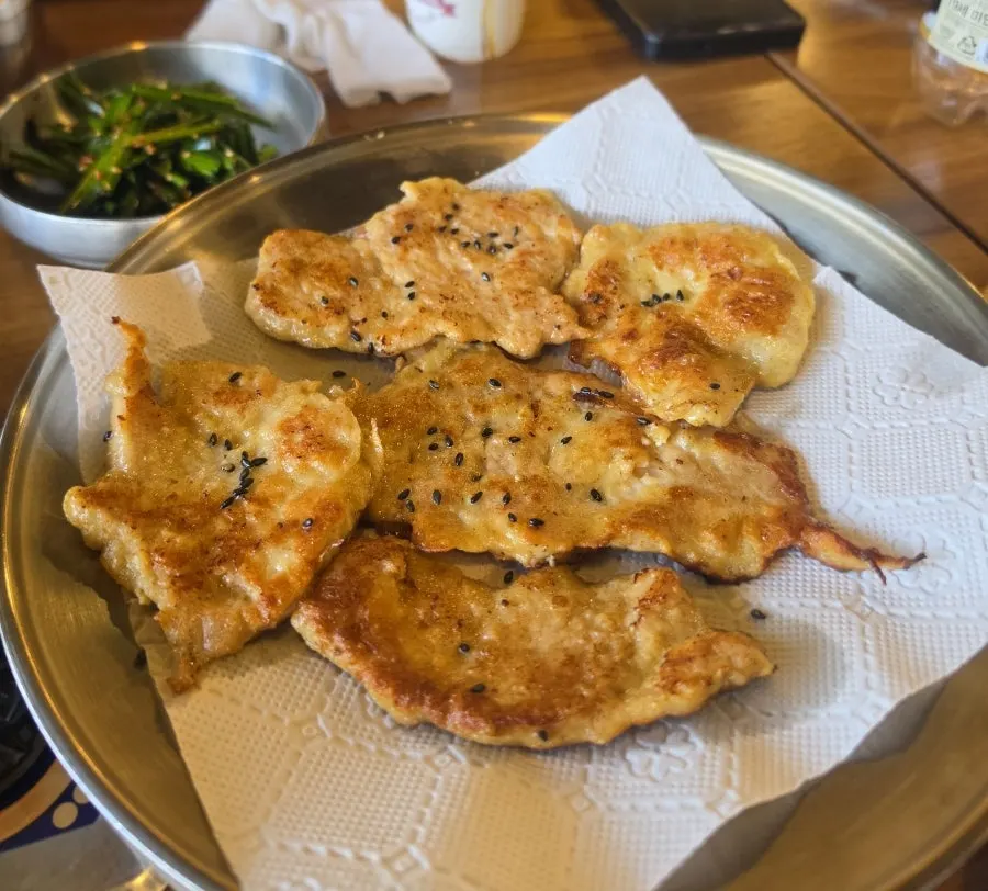 Yukjeon from the galbi hot pot set