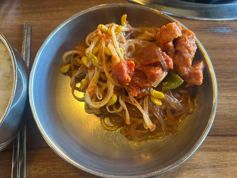 한옥마을물갈비 식사 마무리 테이블