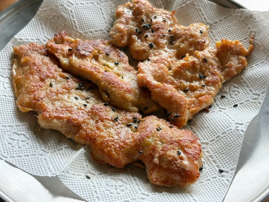 Thick yukjeon pan-fried until golden