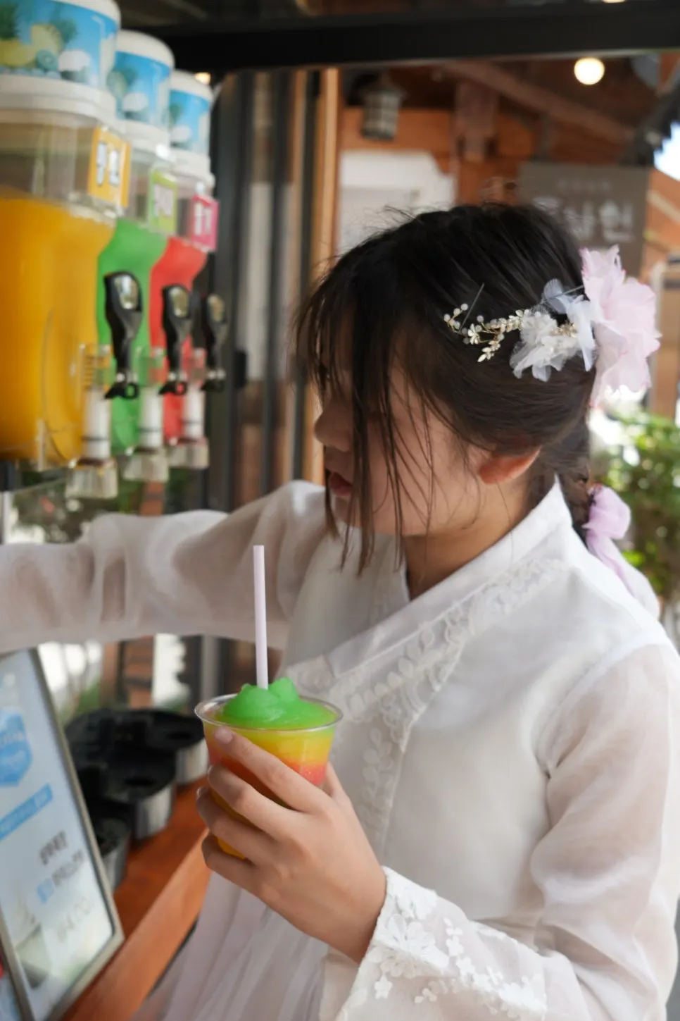 Jeonju Hanok Village octopus skewer topped with toppings