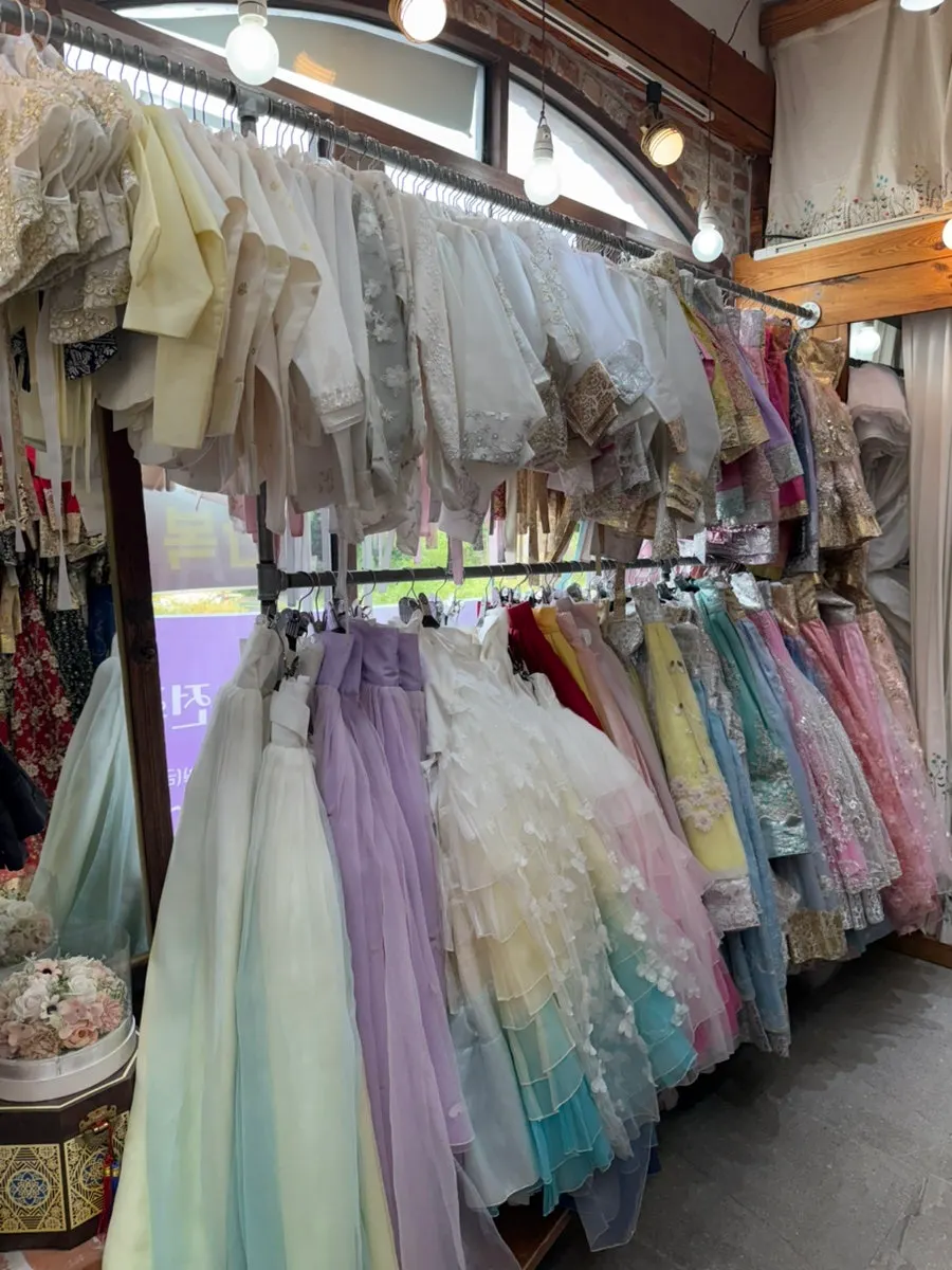 Hanbok rental area in Jeonju Hanok Village
