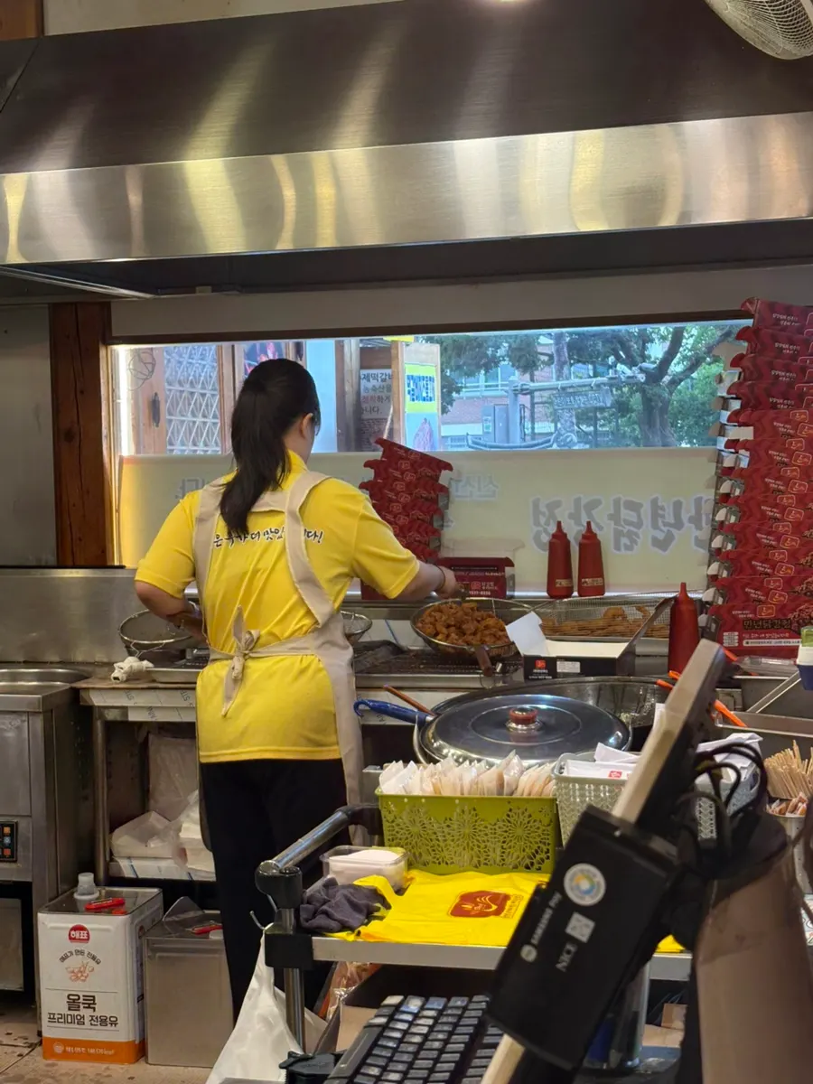 Kitchen view showing the cooking process