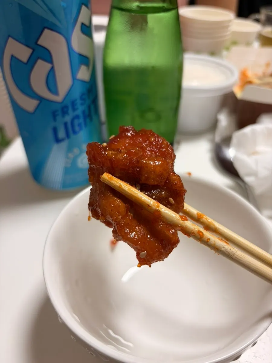 Crispy shrimp and chicken dakgangjeong
