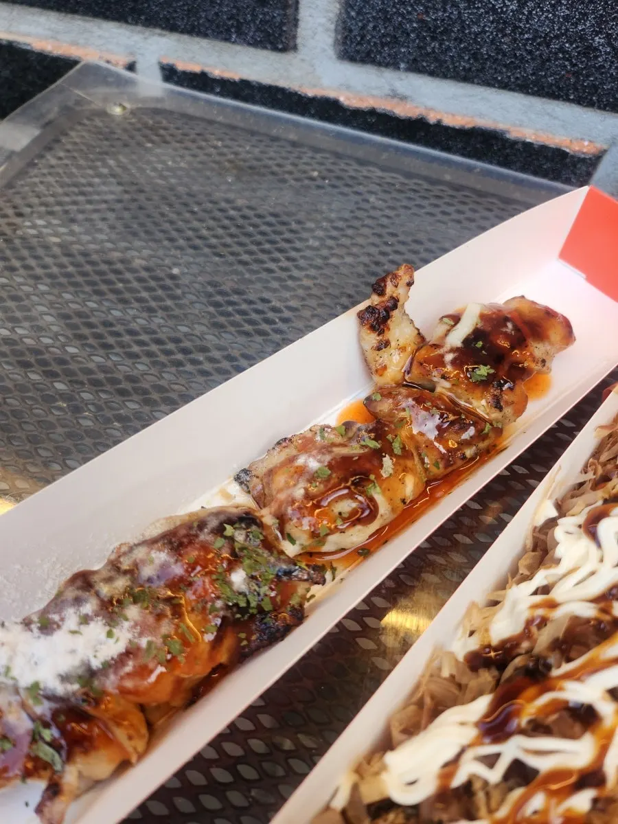 Spicy teriyaki chicken skewer
