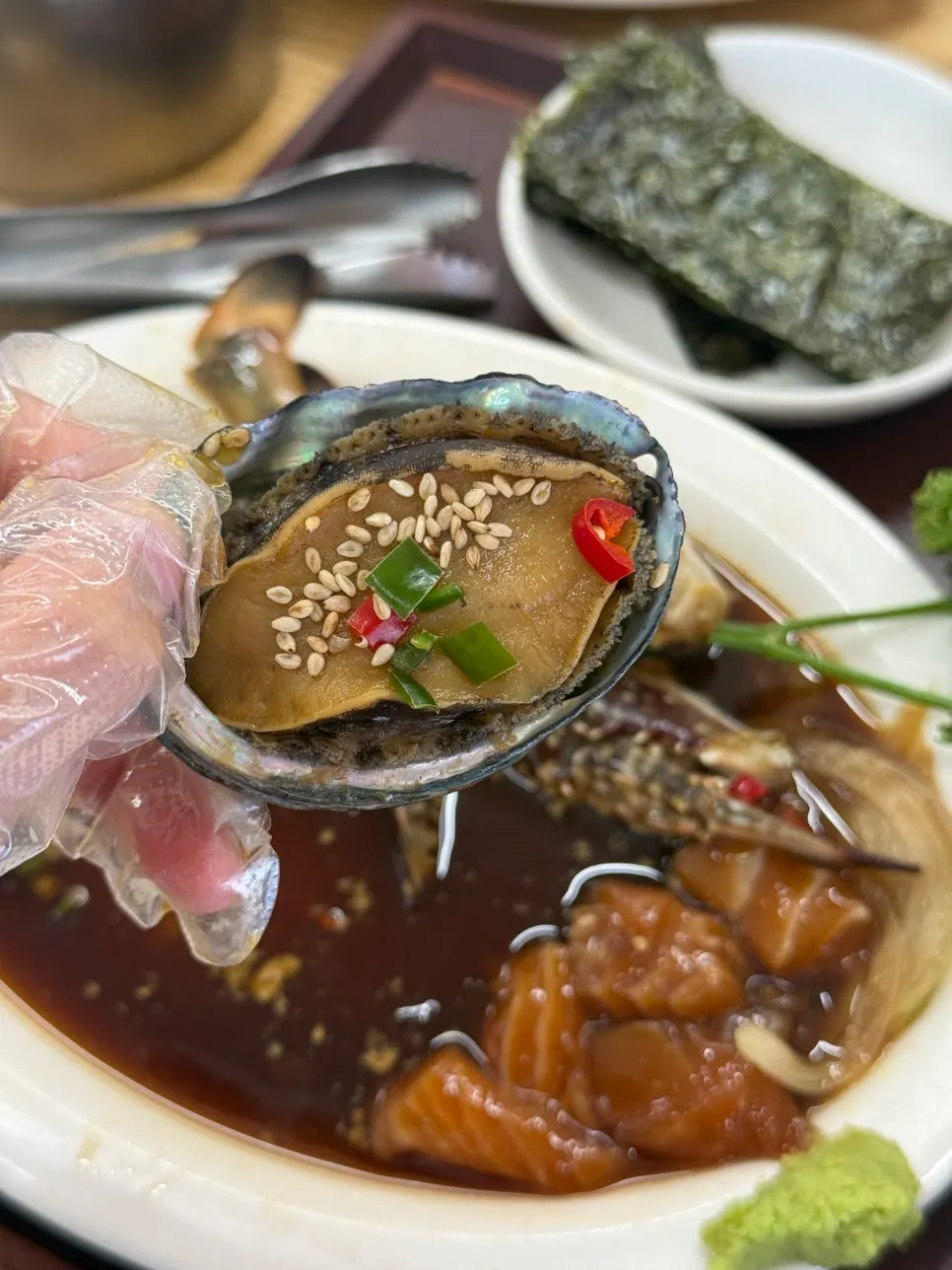 Thick-cut soy sauce abalone