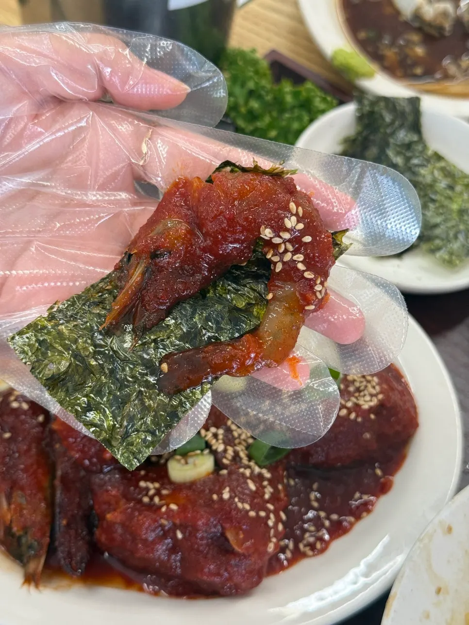 Spicy shrimp with shell removed