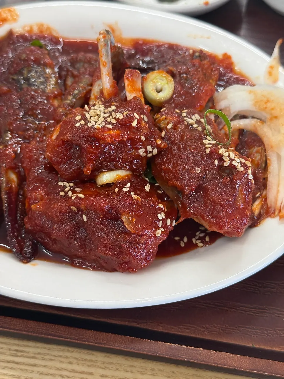 Shrimp meat coated in spicy seasoning