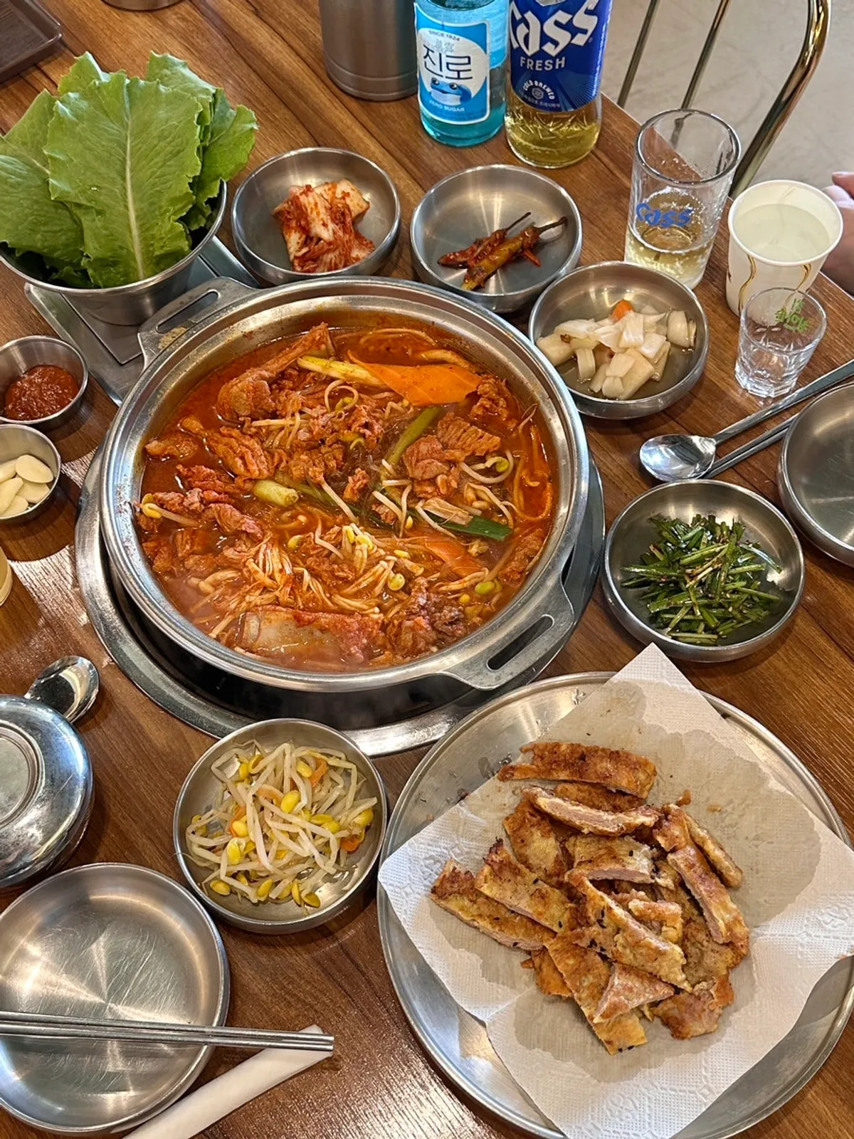 전주식 물갈비와 육전 세트 상차림