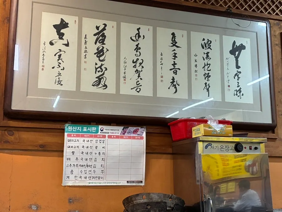 Origin labeling sign at Jeonju House
