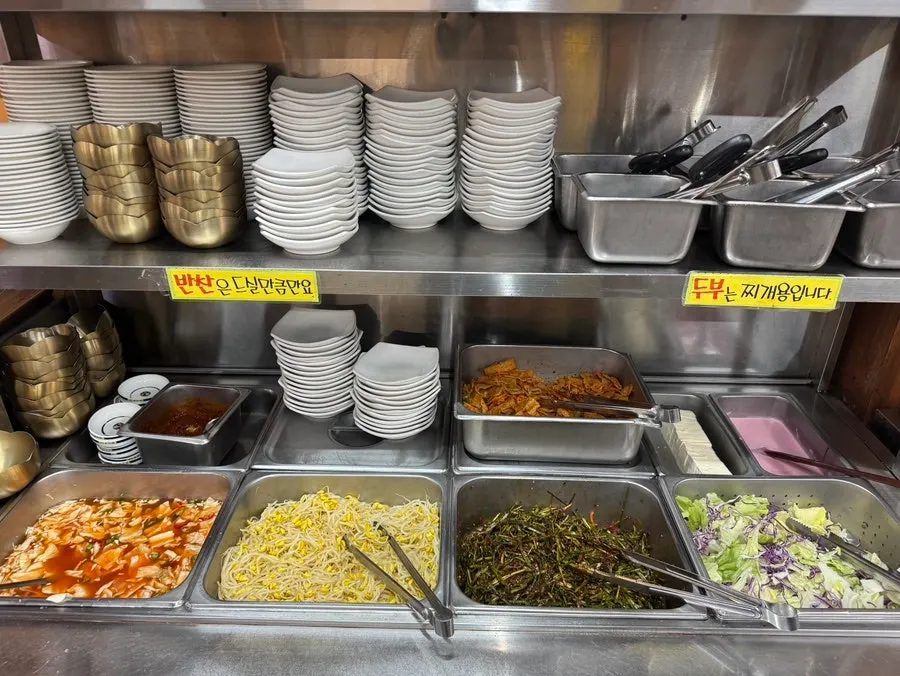 Tofu prepared at the self-serve corner