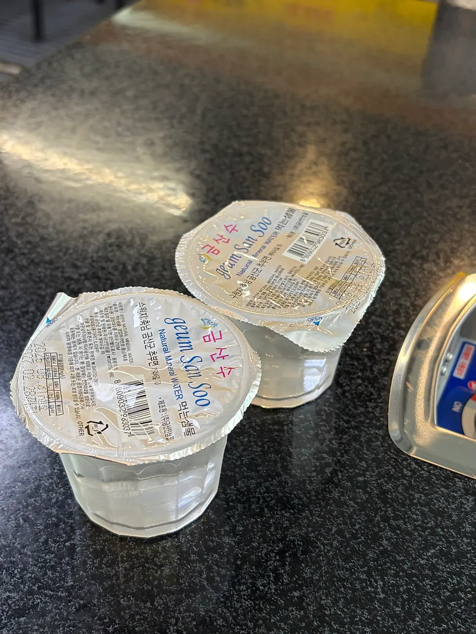 Complimentary cup water served at the table