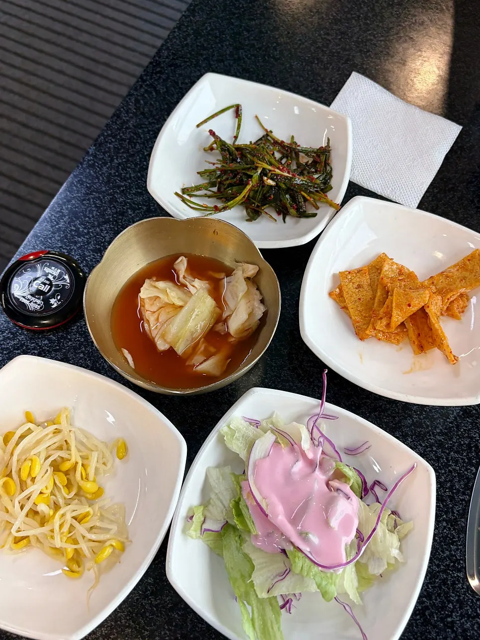 A neat table of homemade basic side dishes