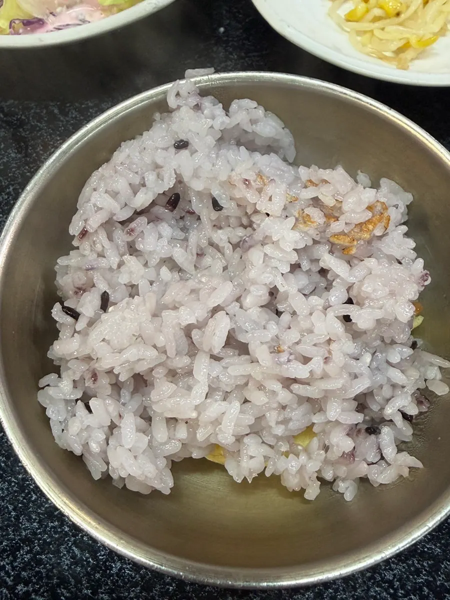 Pot rice scooped into a bowl