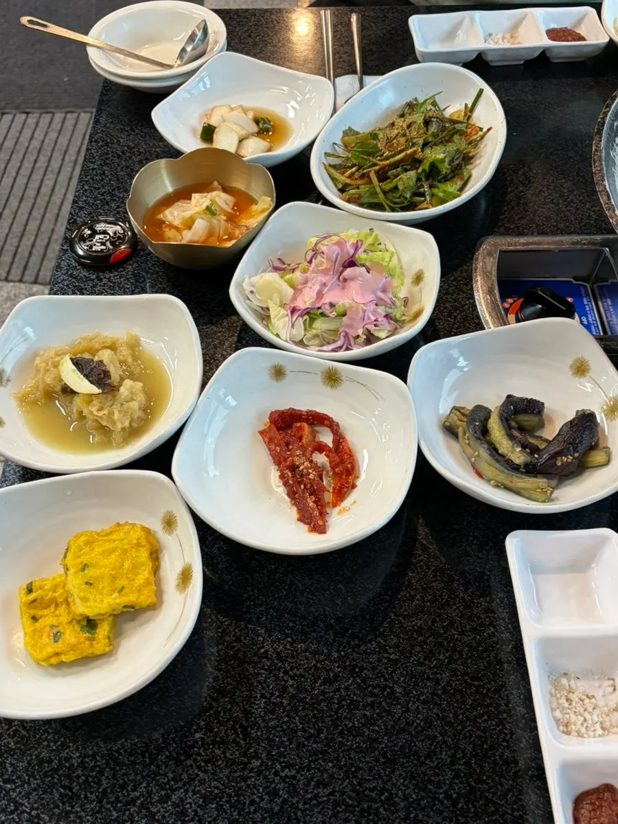 A neatly arranged spread of basic side dishes