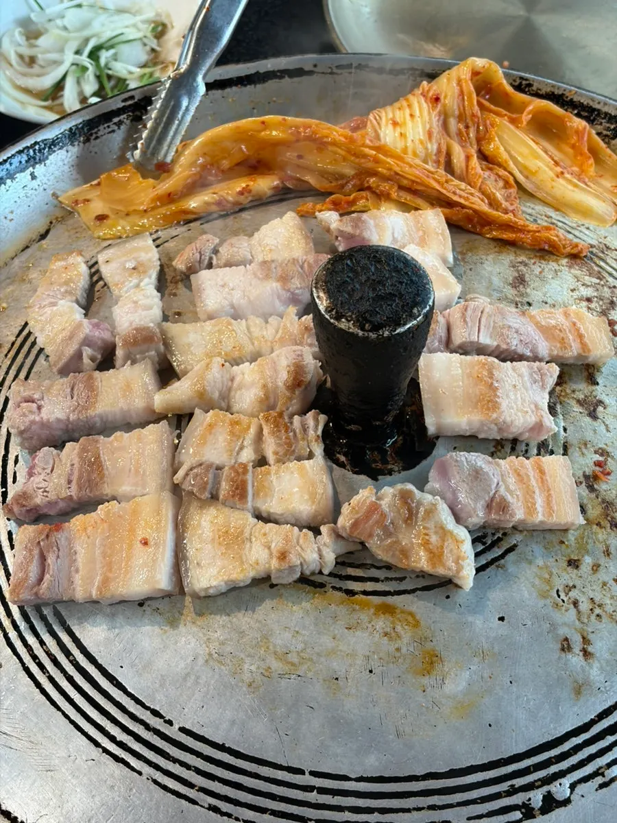 Pork belly grilled to a golden brown color