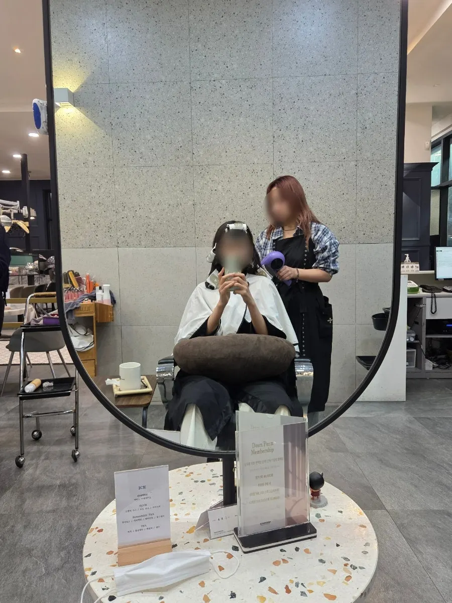 Hair with volume magic solution applied