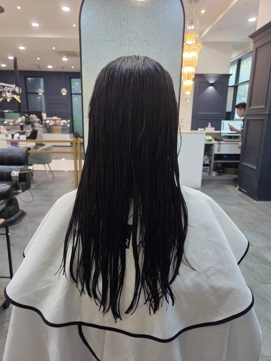 Frizzy hair before the treatment