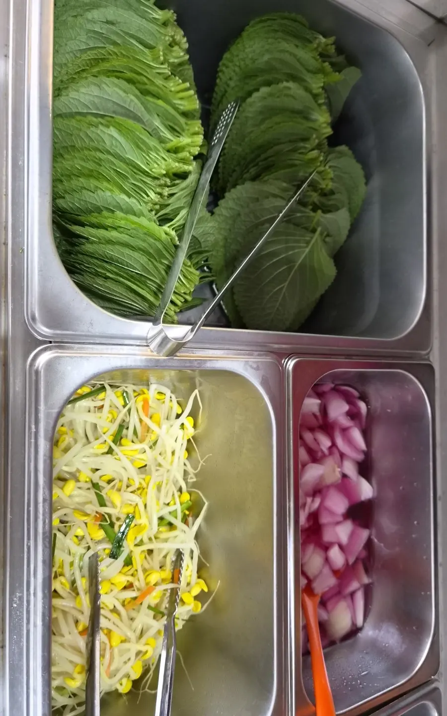 Side dishes on the self-serve banchan bar