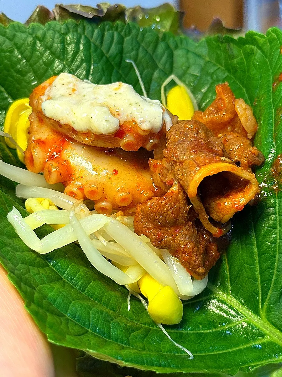 쭈꾸미와 아삭한 양배추 조합