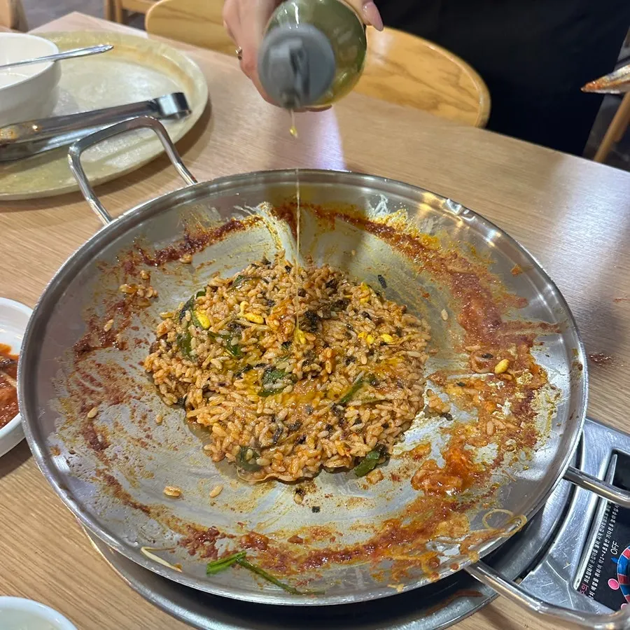 Cheese fried rice made with leftover sauce