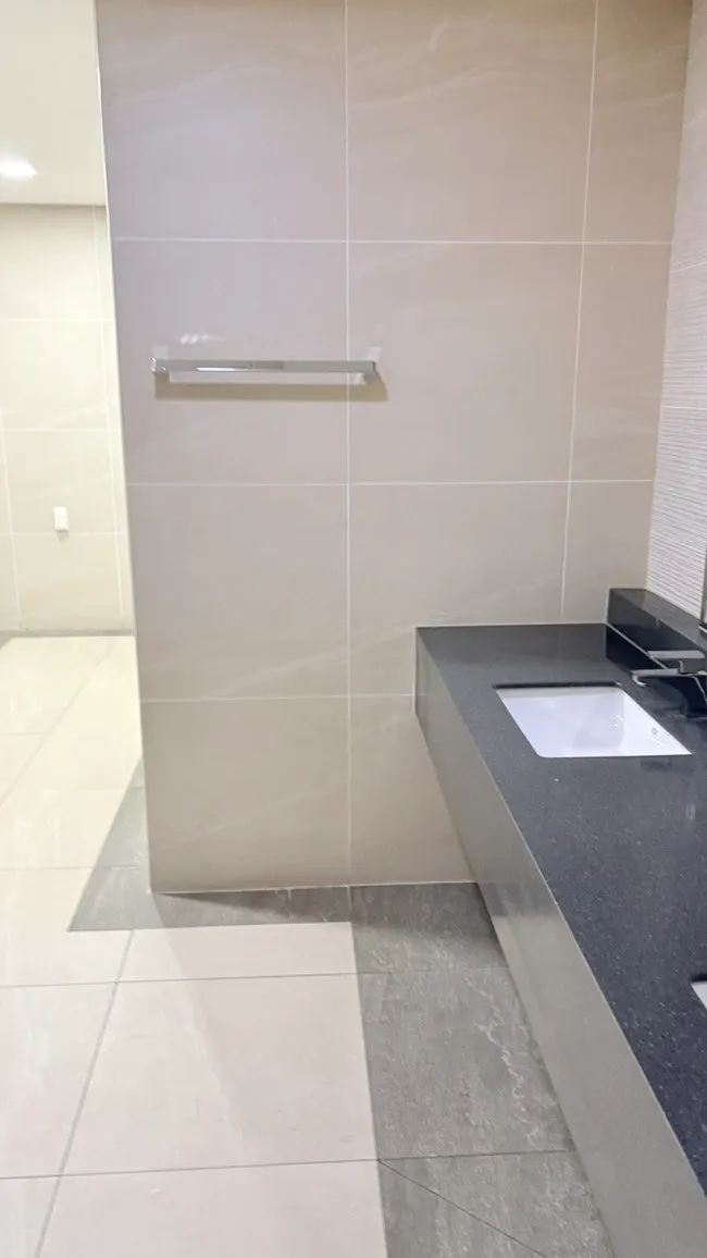 Clean, well-kept restroom at the salon
