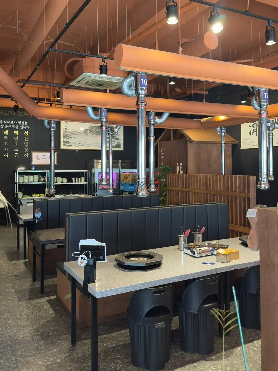 Jeju-inspired barbecue restaurant interior
