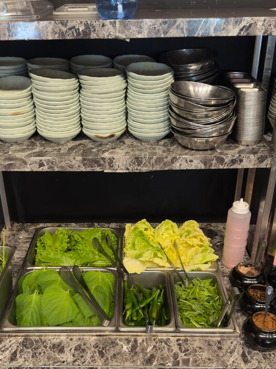 Self-service bar inside the restaurant