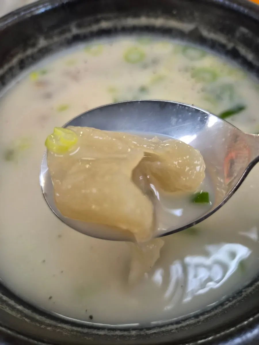 Beef knee soup with chewy knee cartilage