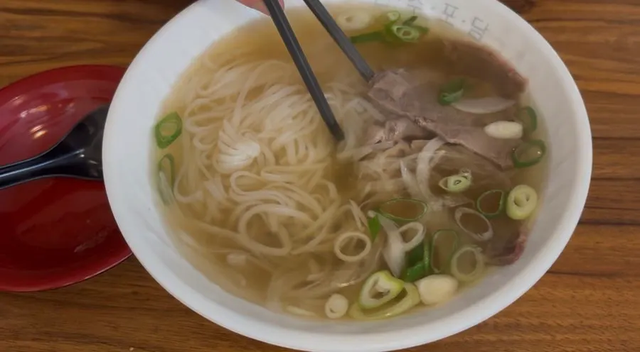 Beef shank pho with deep, clean flavor