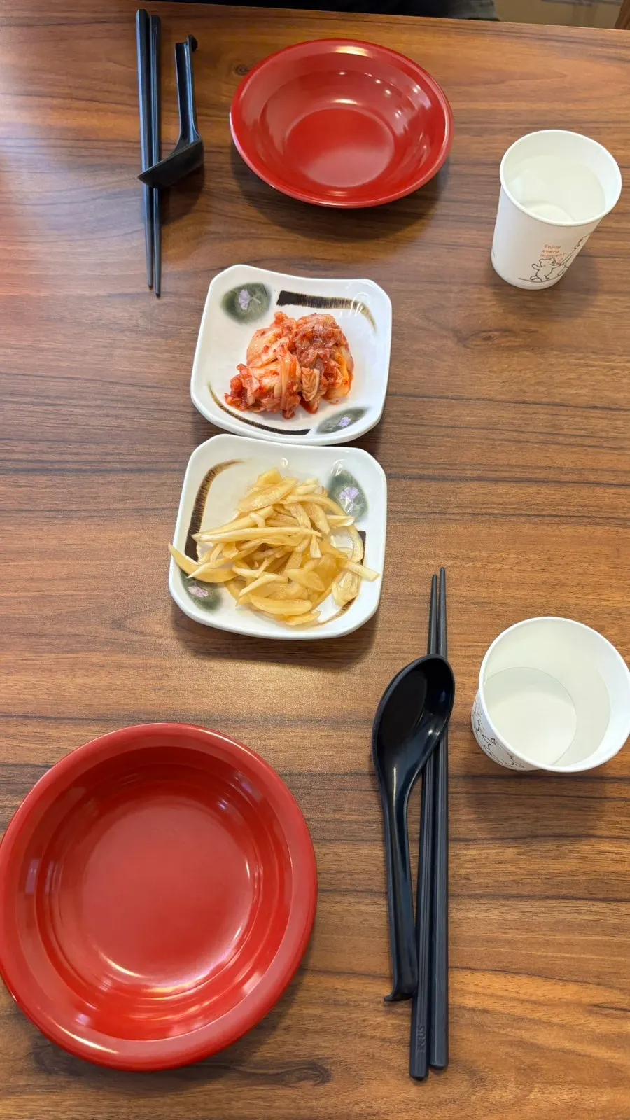 Phodam's basic side dishes on the table