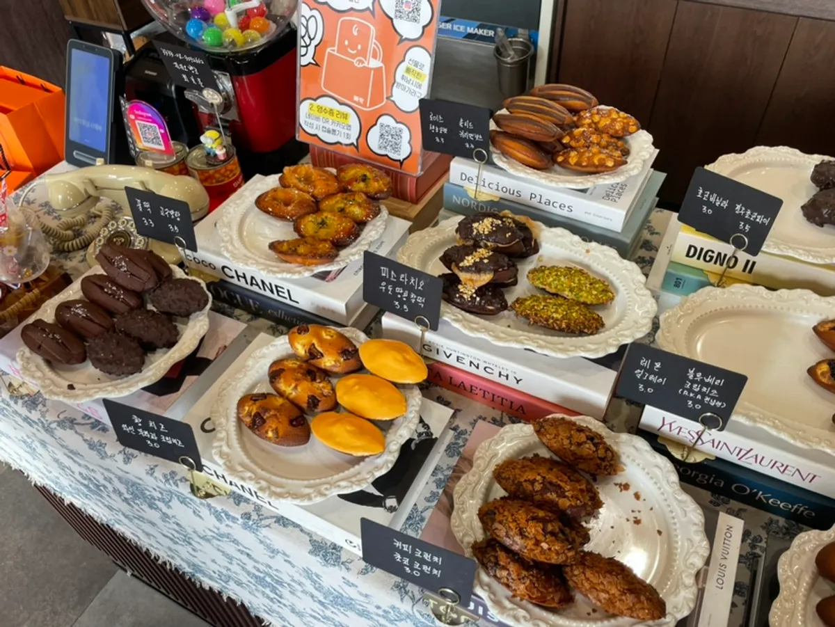 Close-up of financiers that look freshly baked