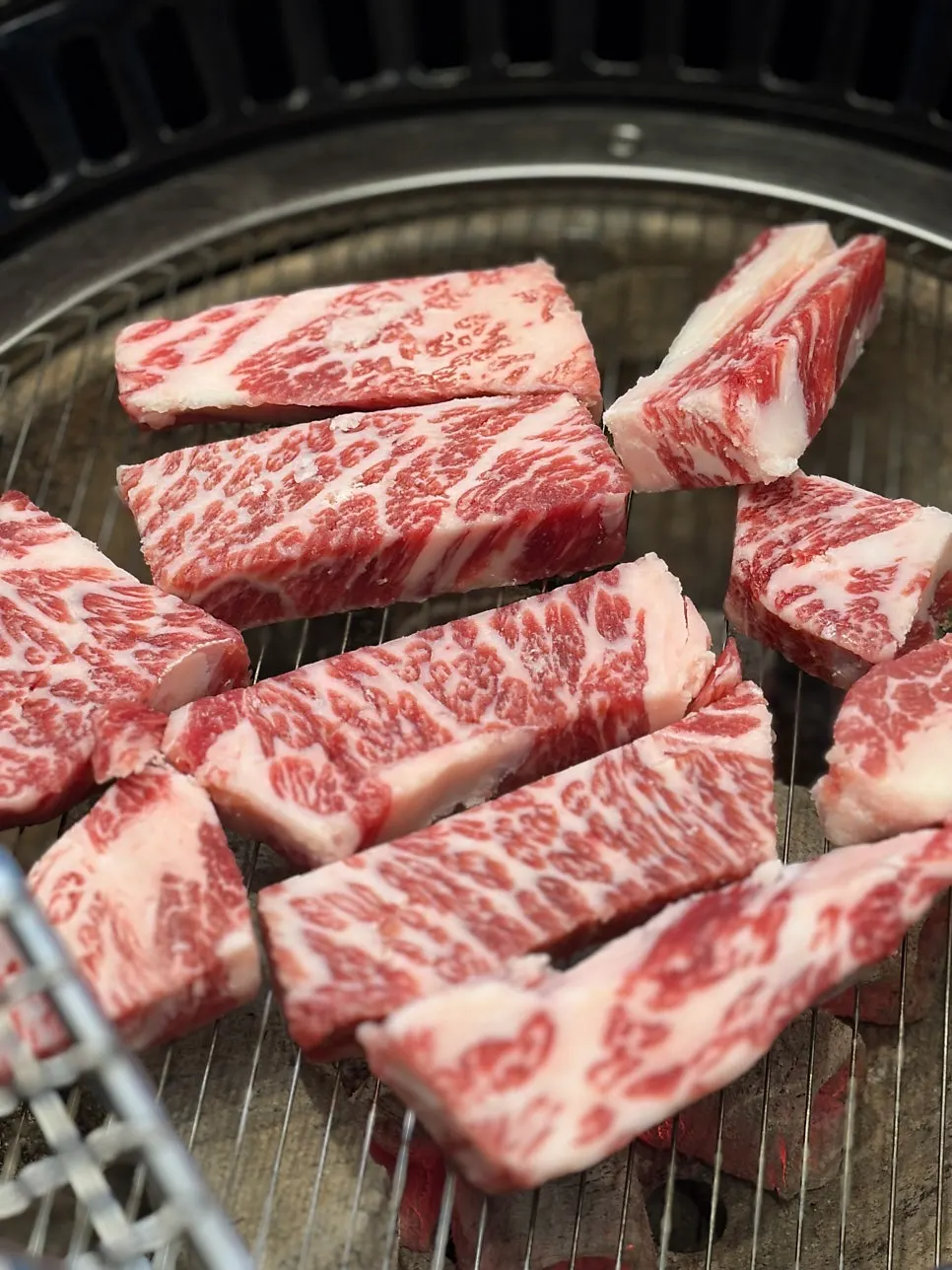 생갈비 마블링 클로즈업