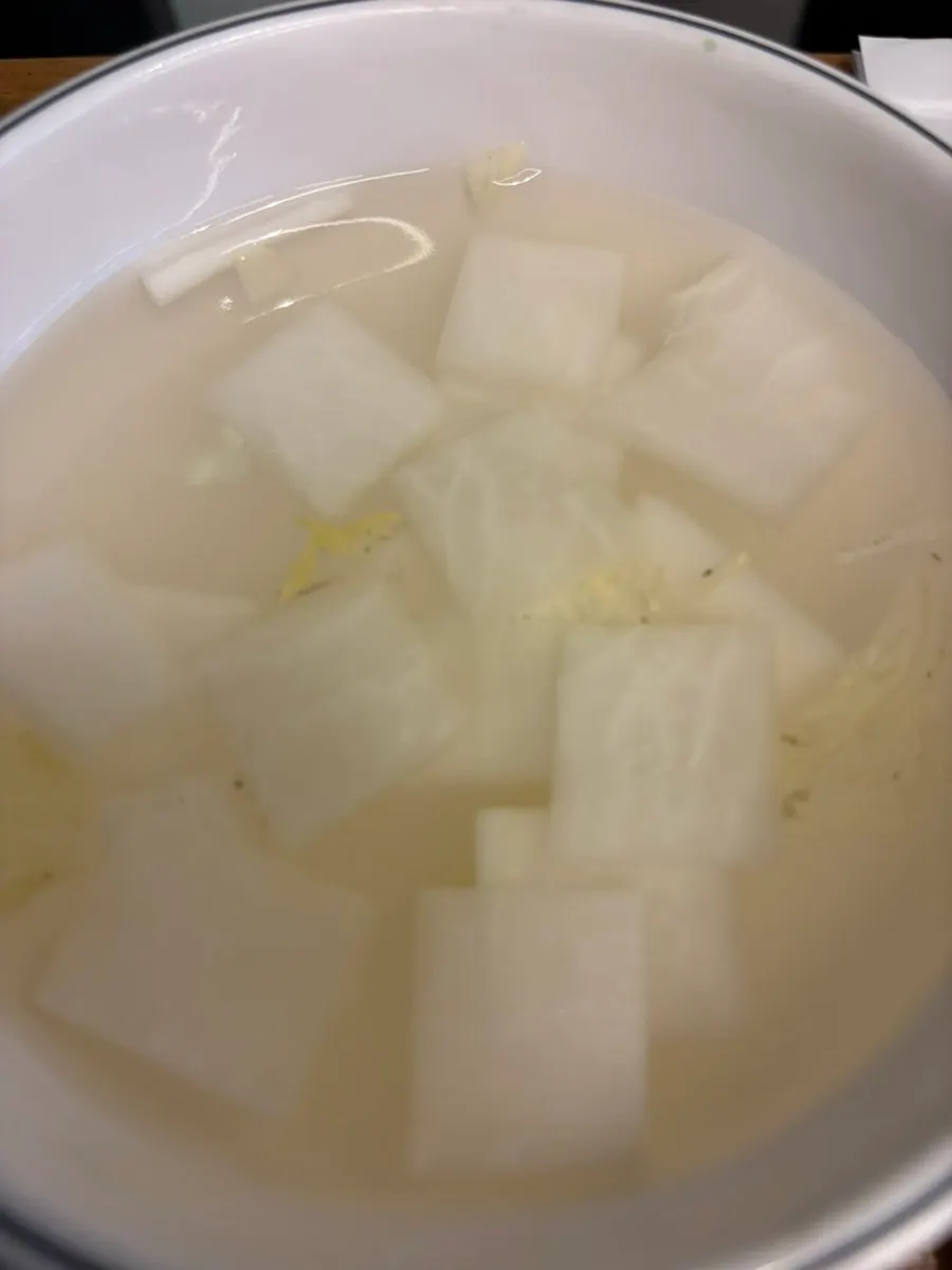Pickled onions and slushy dongchimi