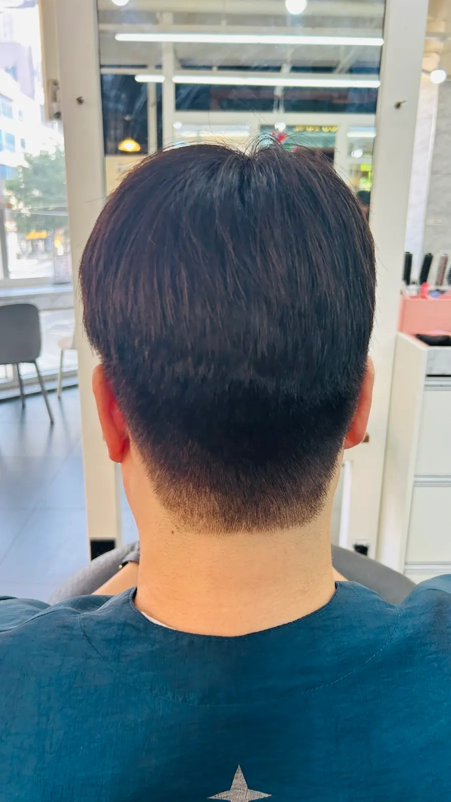 Men's hair color after two-tone gray coverage dye