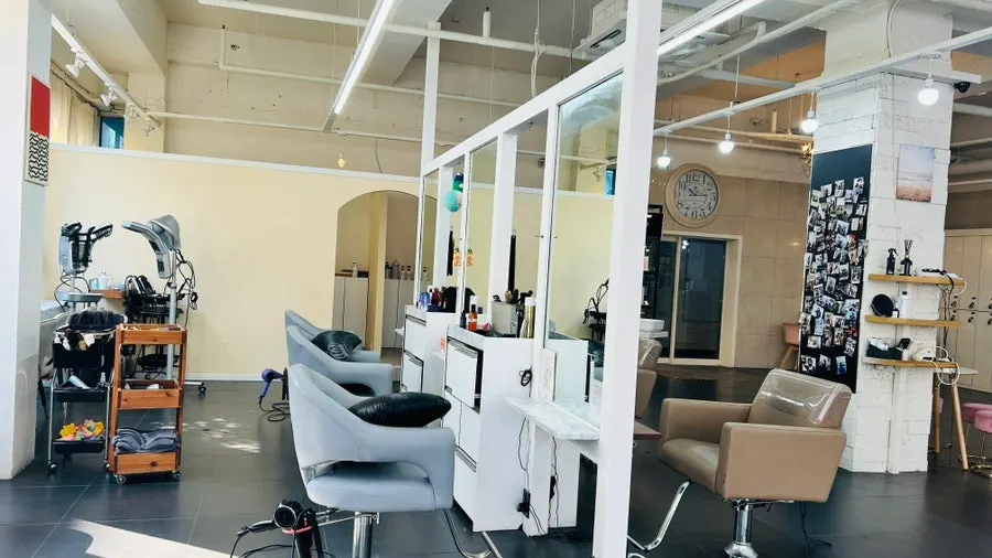 Treatment area lit by floor-to-ceiling windows