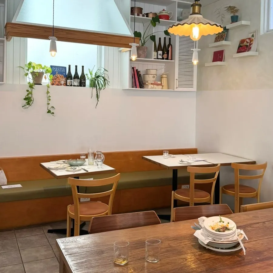 Interior space with group tables