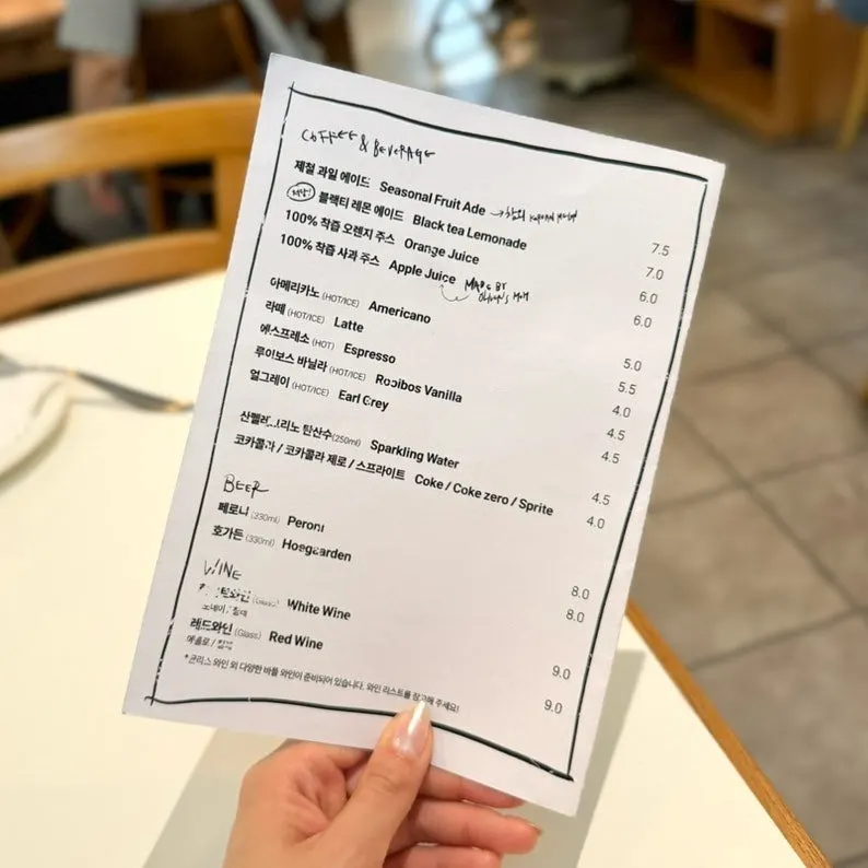 Menu page with salads and roast chicken