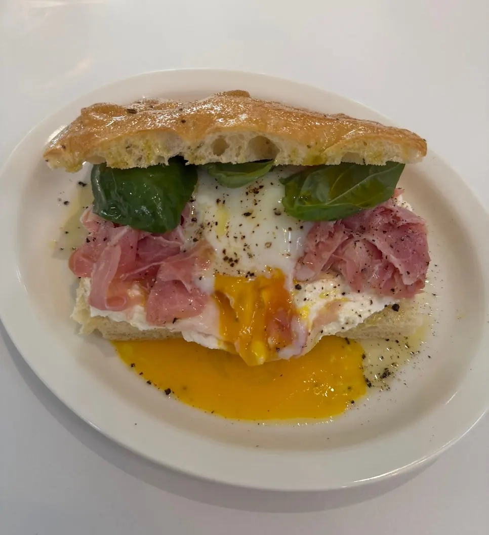 Bismarck sandwich made with focaccia
