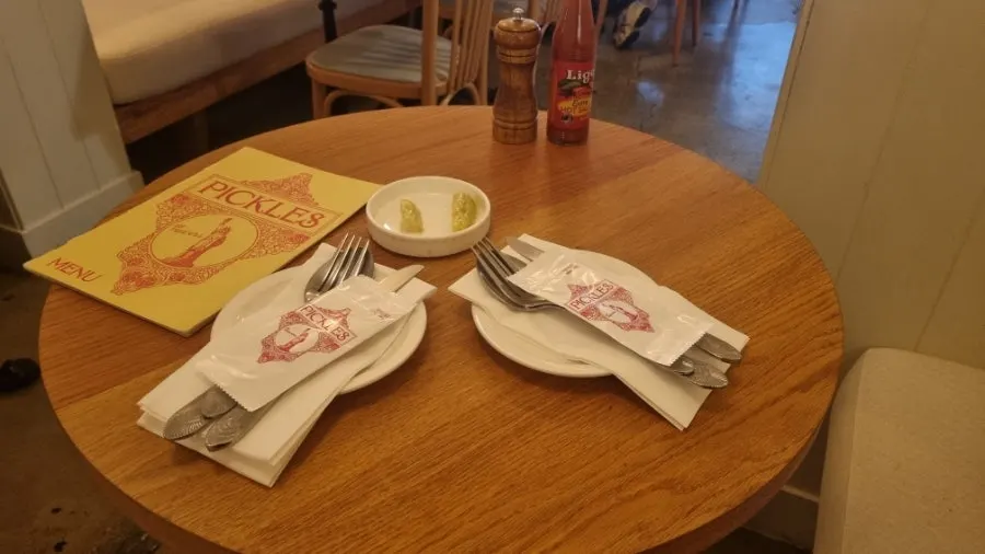 Waiting for the food during our meal