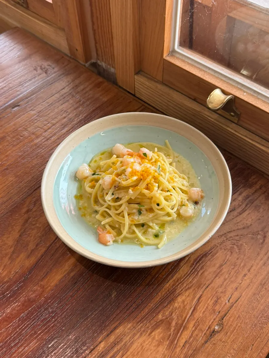 Cross-section of the thick French toast