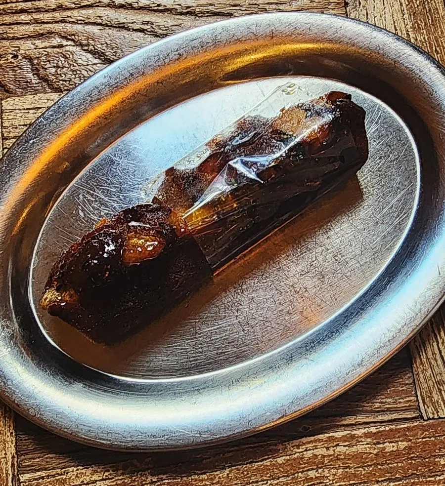 A piece of the sweet potato mattang financier