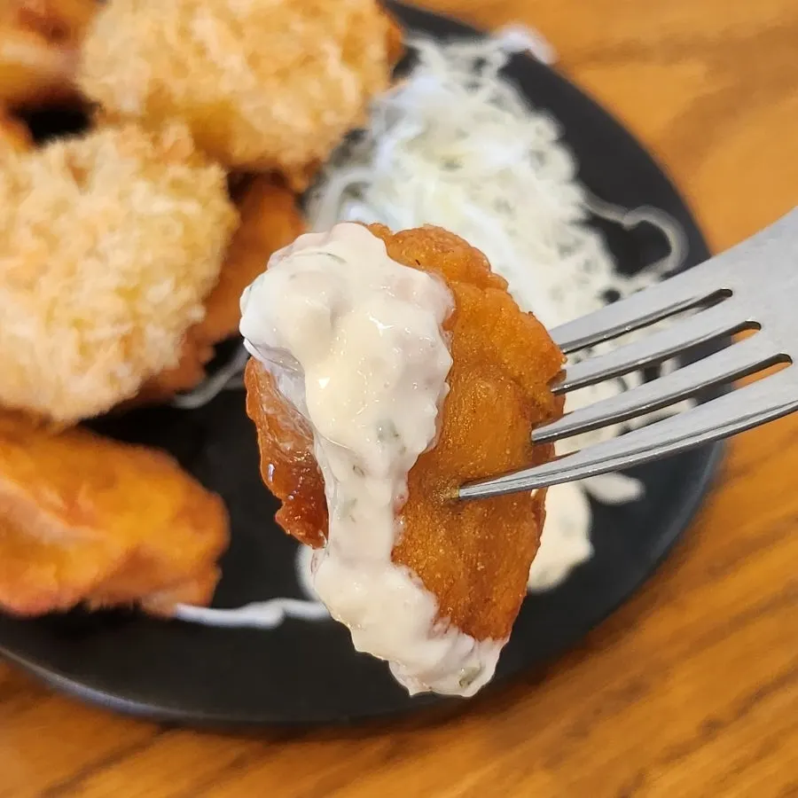 Sweet potato cheese croquette and karaage ordered as sides