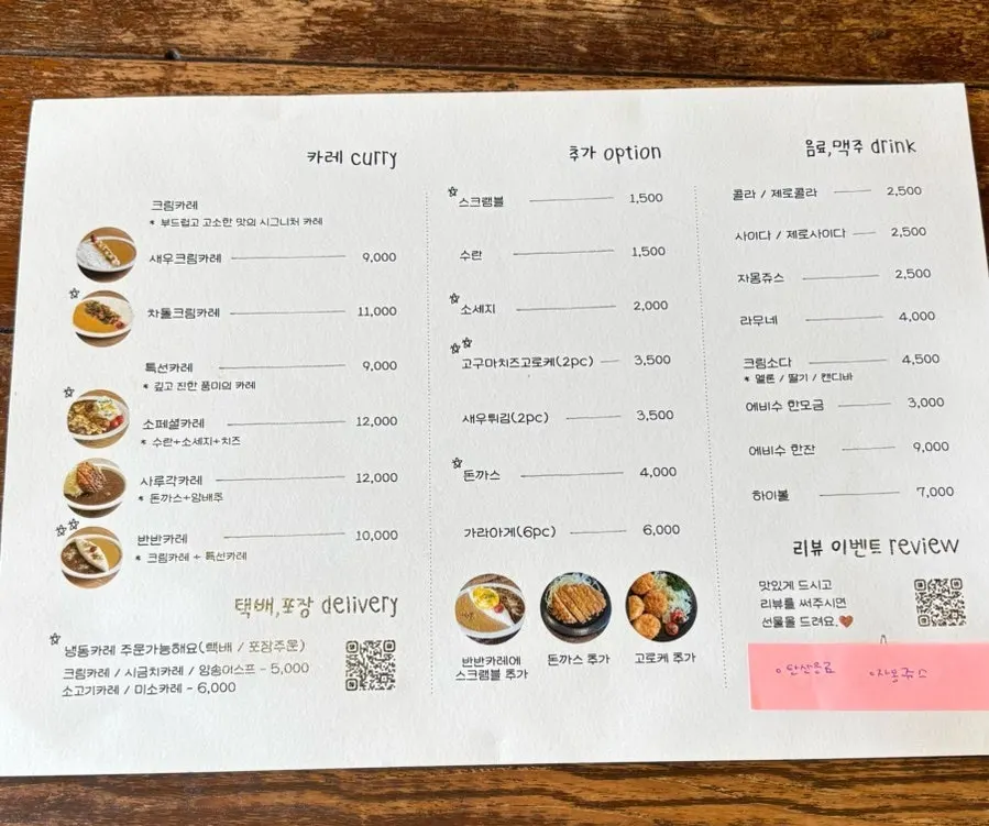 Sarugak20's curry menu board